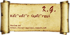 Kövér Györgyi névjegykártya